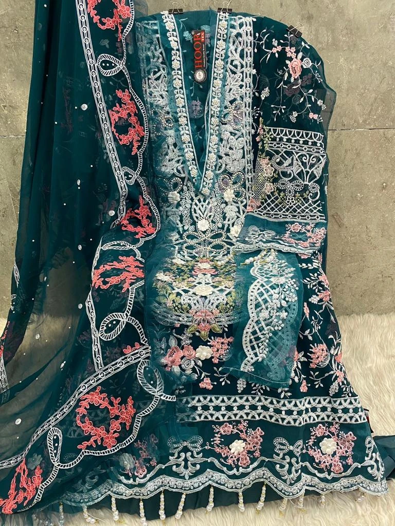 Hoor Tex H-139,A To D Faux Georgette Wholesale Pakistani Salwar Suit Catalog — Wholesale Pakistani Suits, hoor Tex wholesale from Surat - Gallery Image 2
